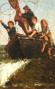 James Charles Bringing the boat ashore oil on canvas
